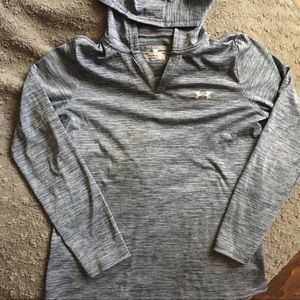 Under Armour Blue Gray Long Sleeve Heat Gear Shirt